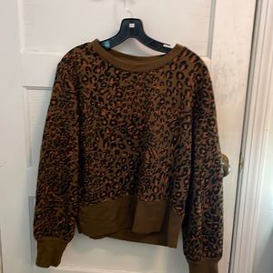 Madewell Animal Print Long Sleeve Sweatshirt